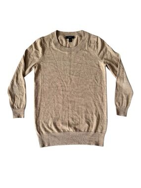 J. Crew Tippi Merino Wool Sweater Crew Neck Brown Tan XS